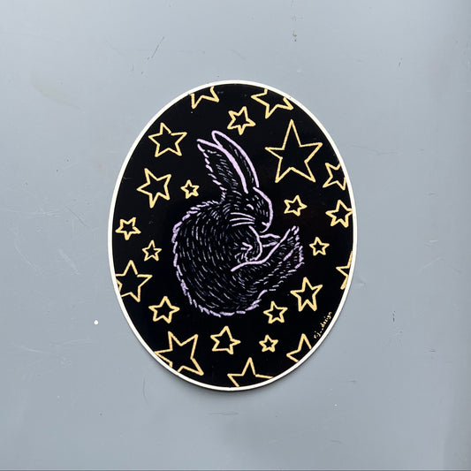 Sleeping Hare Sticker - Ghost Mail Club August Edition
